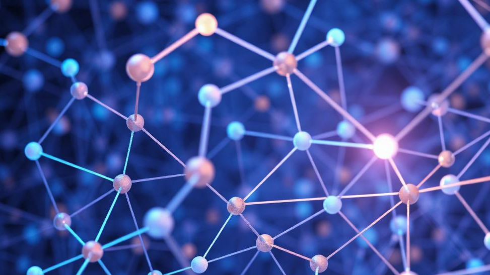 An illustration of connected nodes in a network.